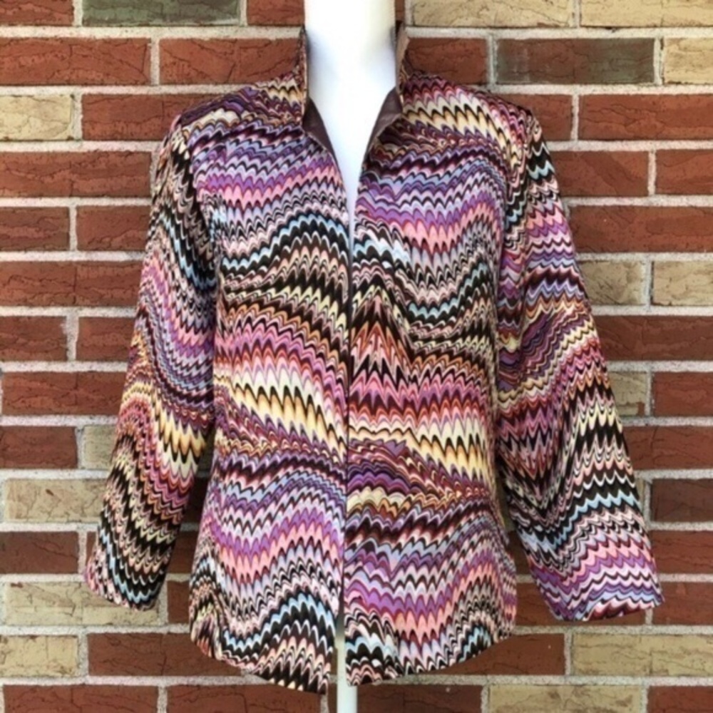 Grace Chuang New York Horizontal Striped Multicolor No Close Jacket
